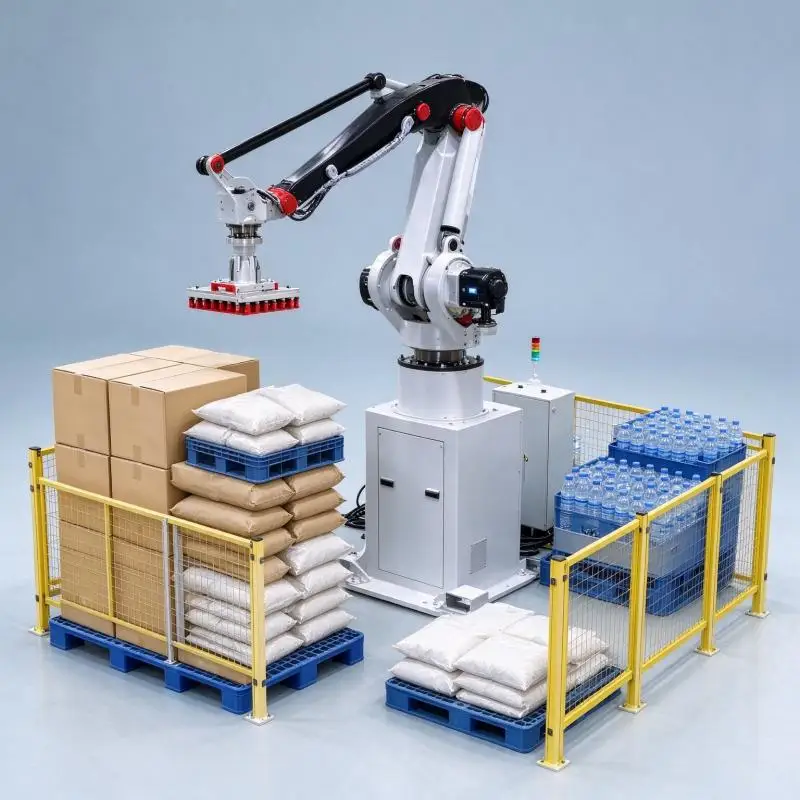 Column Palletizer Column Type Palletizer Dustproof Vertical Carton Stacking Machine For Chemical Production Line