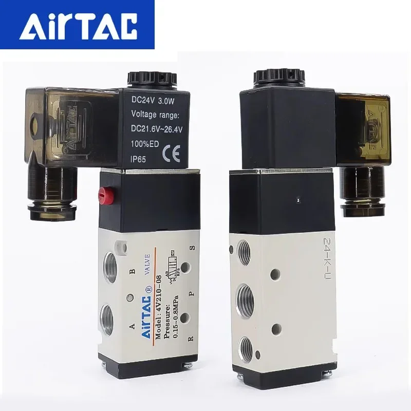 AirTAC 4V110-06 4V210-08 4V310-10 4V410-15 Pneumatic electric solenoid valve Direction control solenoid valve 12V 24V 110V 220V