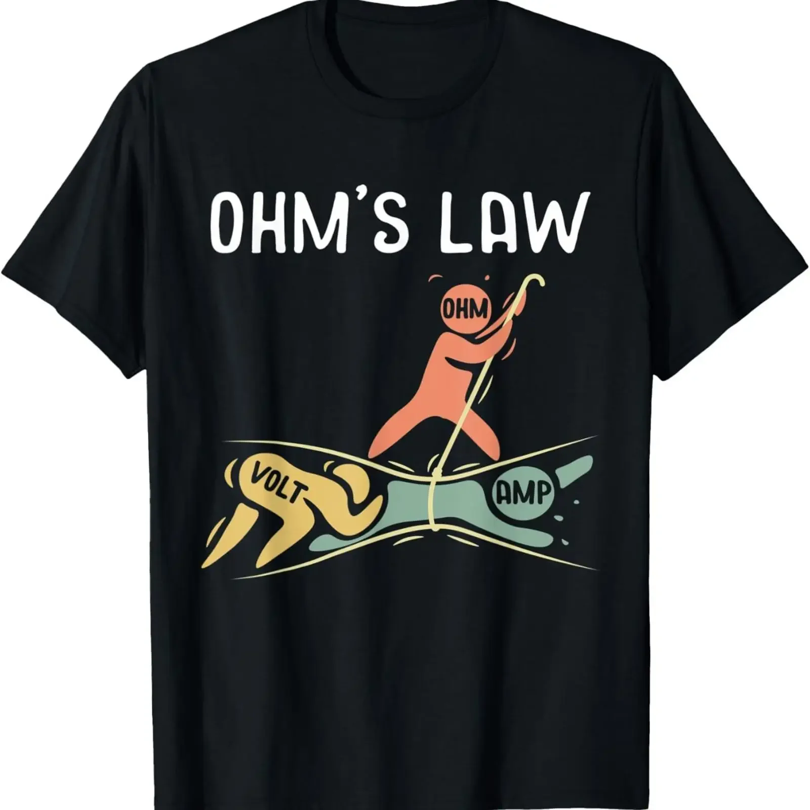 T-shirt d'ingénieur électrique avec la loi d'Ohm, idée amusante, style vintage, lavé, élégant, pour un usage quotidien, décontracté et confortable