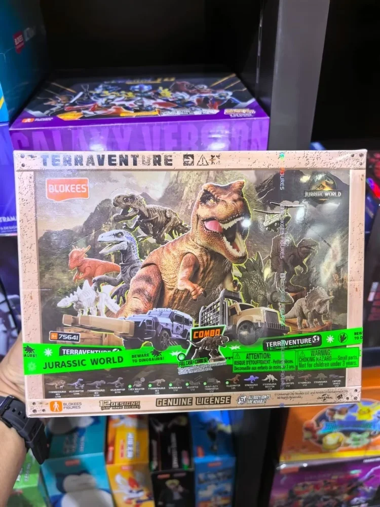 Zestaw klocków konstrukcyjnych Jurassic World - T-Rex i Velociraptor, modele zgodne z filmami, nowa kolekcja Blokees Nature, prezent