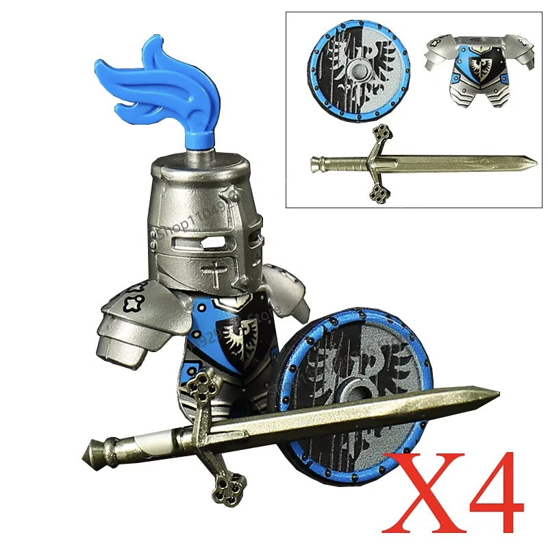 V1002 Mittelalterliche Bogenschützen Ritter Burgwächter Palädiner Ritter Schwarze Adler Ritter Schwere Rüstung Baustein-Zubehör Spielzeug