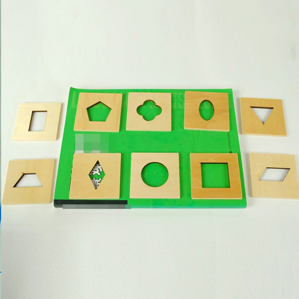 10Pcs Wood Shape Insets Educational Puzzle Set Early Childhood Development Math Color Recognition Eye Coordination