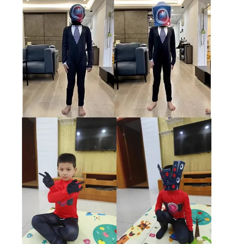 Fancy kids S-skibidi toilet cosplay TV man Camera Man costume game S-skibidi DOP yes toilet Halloween party cosplay costumes