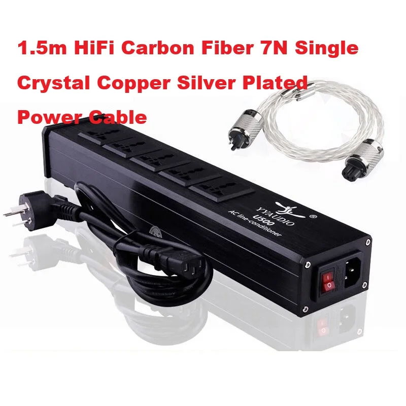 HiFiAMP YYAUDIO U500 Single Row HiFi AC Power Conditioner with 1.5m Crystal Copper Power Cable