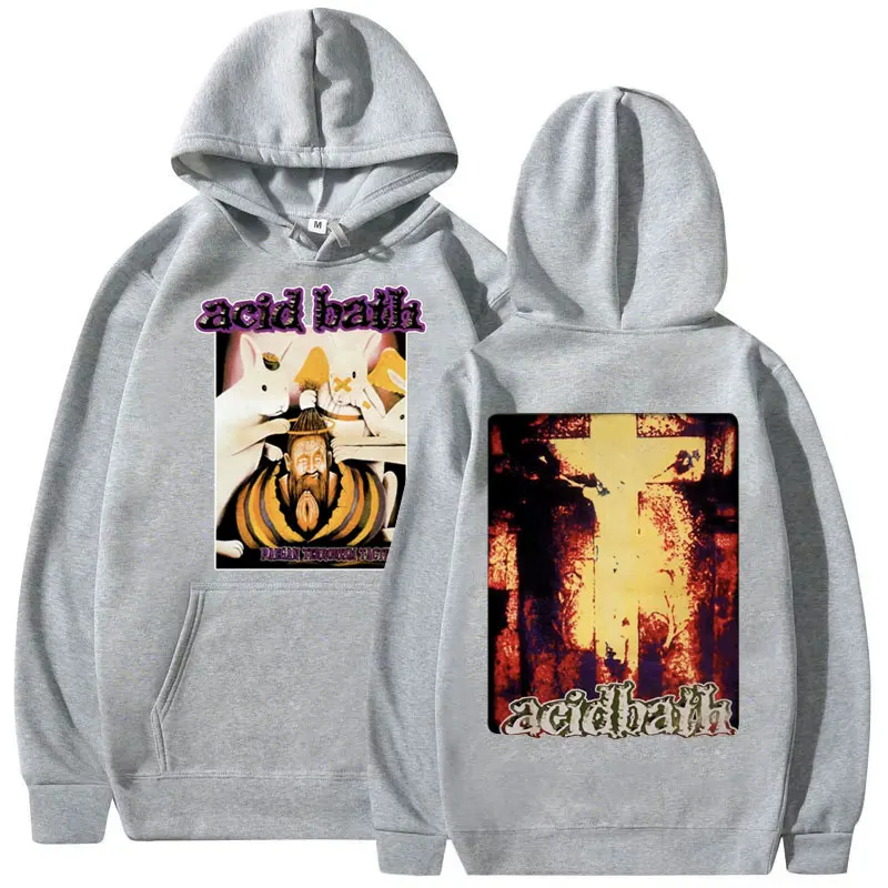 Säure Bad Paegan Terrorismus Taktik Musik Album Grafik Hoodie männlich Vintage Metall Gothic Sweatshirt Männer Fleece übergroße Hoodies