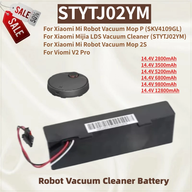 

Высококачественная батарея для подметальной машины 18650 4S1P 14,8 В 12800 мАч STYTJ02YM для Xiaomi Mijia Mi Robot Vacuum-Mop P, новая сменная батарея