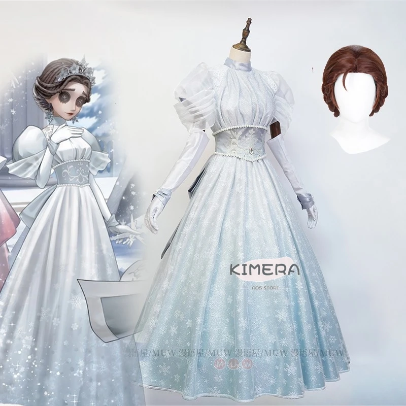 

Костюмы на Хэллоуин, идентичность V 5, доктор Эмили Дайер, парик для косплея, белое платье, нарядная женская одежда, аксессуары для взрослых