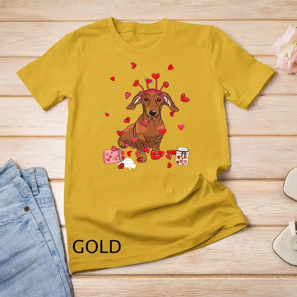 Dog Valentine Gift Cute Dachshund Valentine_s Day T-Shirt Unisex T-shirt