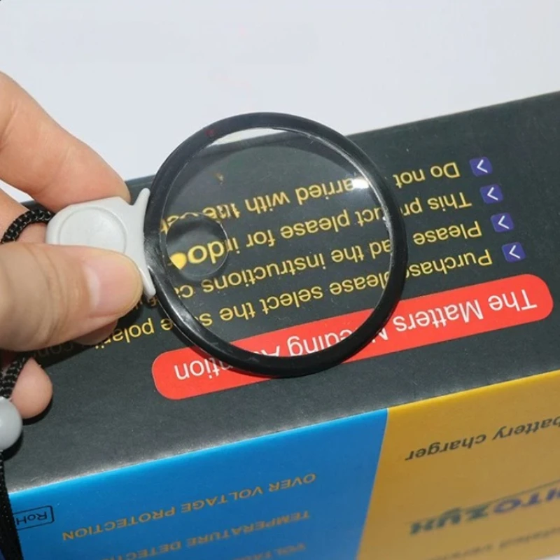 1PCS 5x/10x Handheld Magnifying Glass with Bifocal Lens and Lanyard Loupe Helping Hands Magnifier