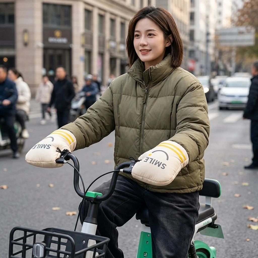 Handlebar Muffs Thermal Winter Riding Covers for Electric Scooter Motorcycle Windproof Fleece Lined Warm Hand Grips Durable
