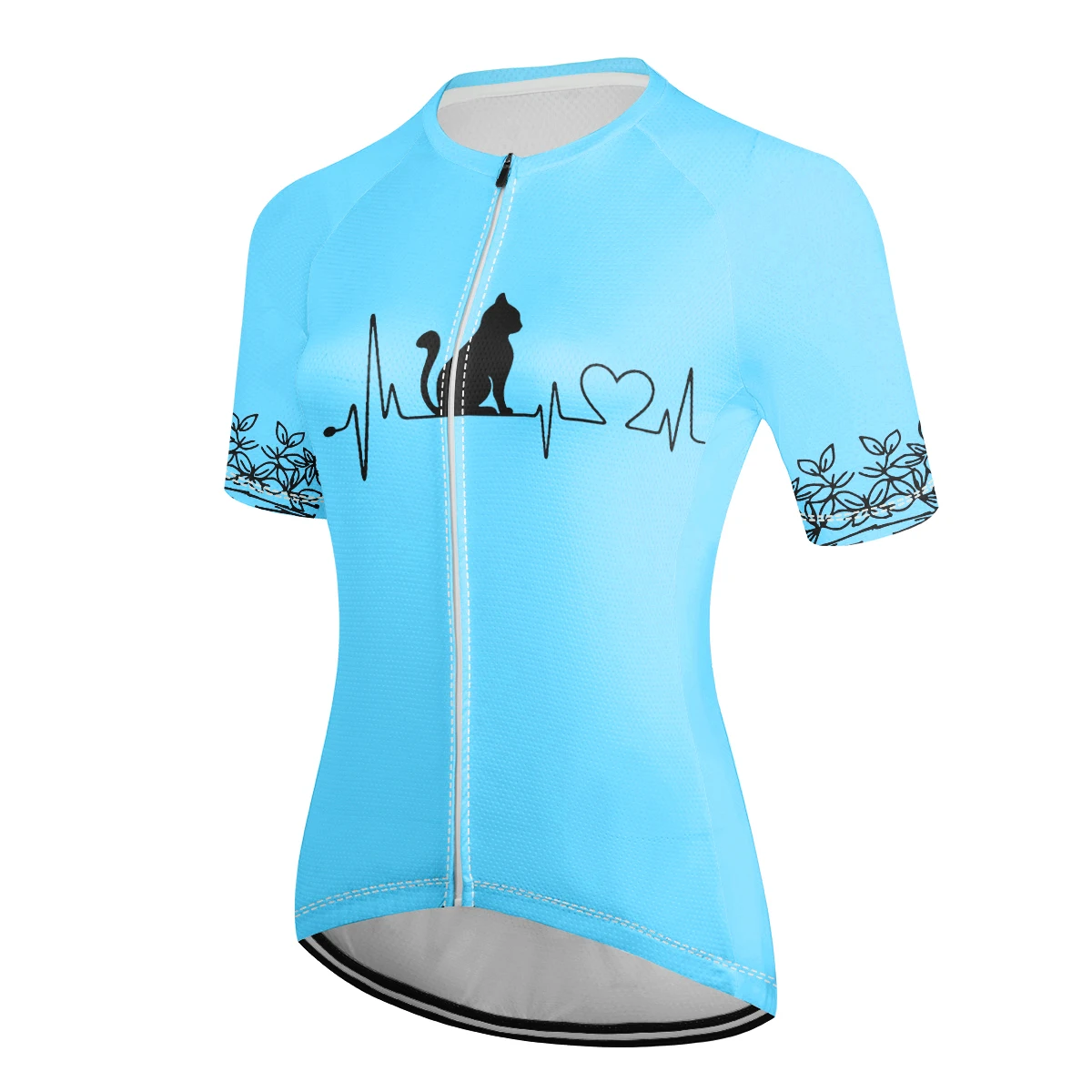 New cat heartbeat pattern cycling wear professional women\'s cycling wear mountain bike short-sleeved clothing