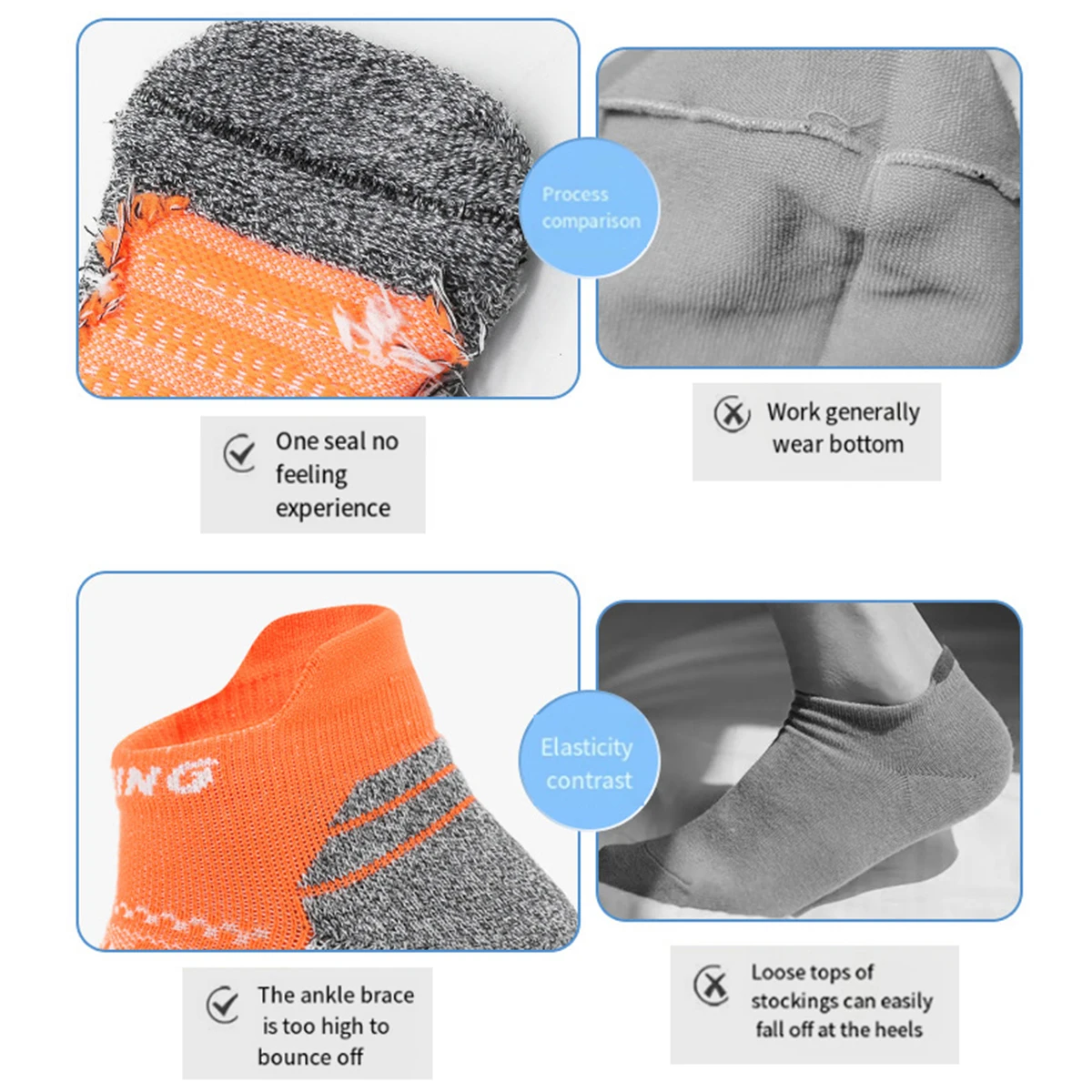 Calcetines deportivos para correr para hombre y mujer, medias cortas con fondo de toalla de maratón, ciclismo, bádminton