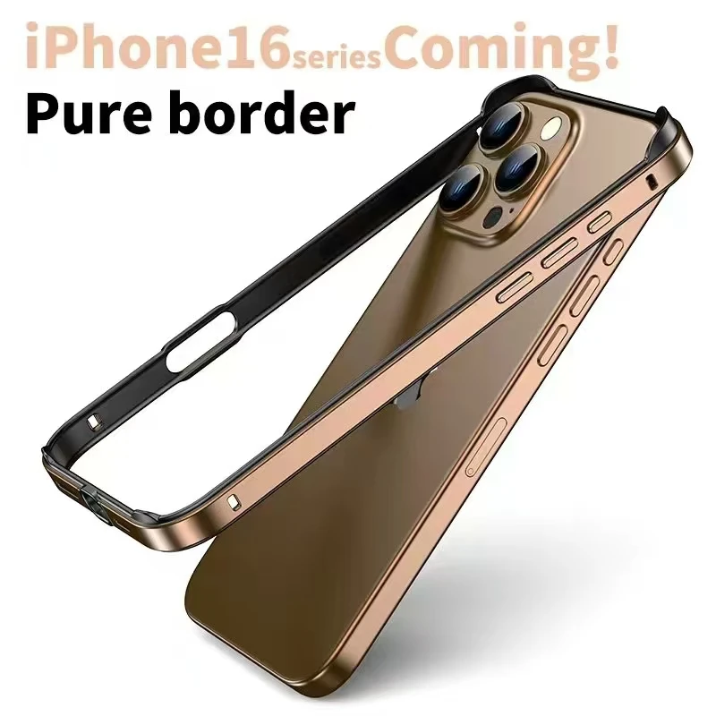 

Metal Bumper Case For iPhone 16 15 Pro Max 14 Plus 13 16Pro 16Plus 15Pro 14Pro Alloy Silicone Frame Shockproof Corners Cover