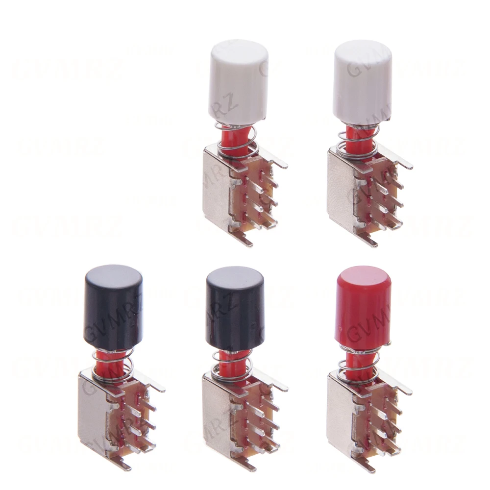 5Set DPDT Bipolar 6pin Self-locking Key Power Switch Directly Key Switch PS-22F03 A03 Self-locking/Unlocking Push Button Switch