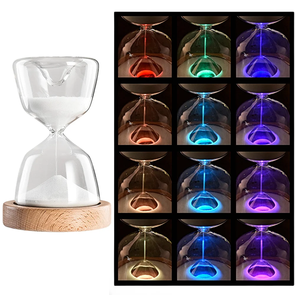 12-Color LED Hourglass Night Lamp, 15-Minute Timer, 2-in-1 Hourglass Timer Night Sleep Light, Suitable For Families And Children