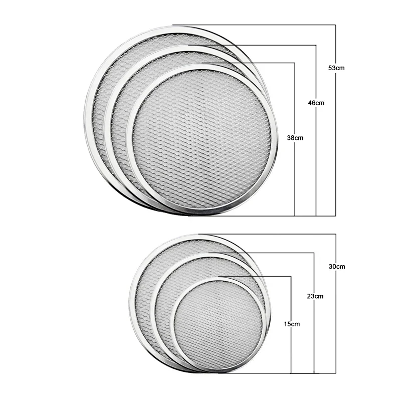 15/23/38 DIY Pizza Screen Baking Tray Round Pizza Baking Tray  Metal Net Non-stick Mold For Oven