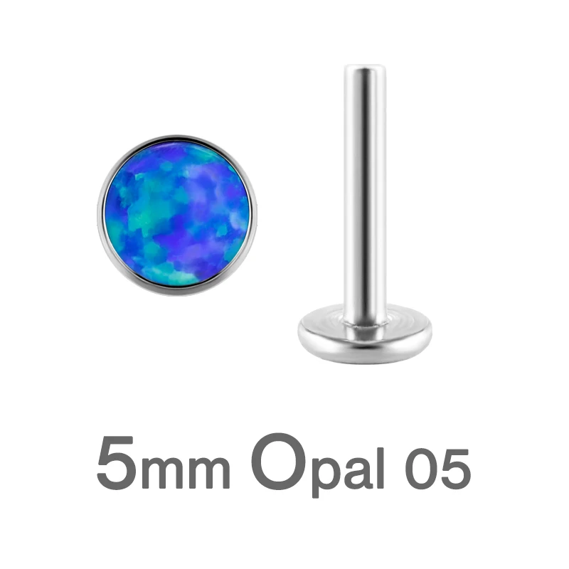 Opal Titanium Labret Studs 16G for Lip Ear Piercing