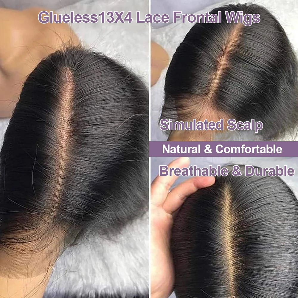 Perucas de onda corporal sem cola, perucas pré-arrancadas, onda solta, sem cola, usar e ir quente, 100% cabelo humano, 7x5, 13x4