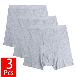 3PCS/Lot High-rise Men's Panties Underpants 100% Cotton Male Comfortable Breathable Boxer Shorts Sexy Underwear For Men M-3XL