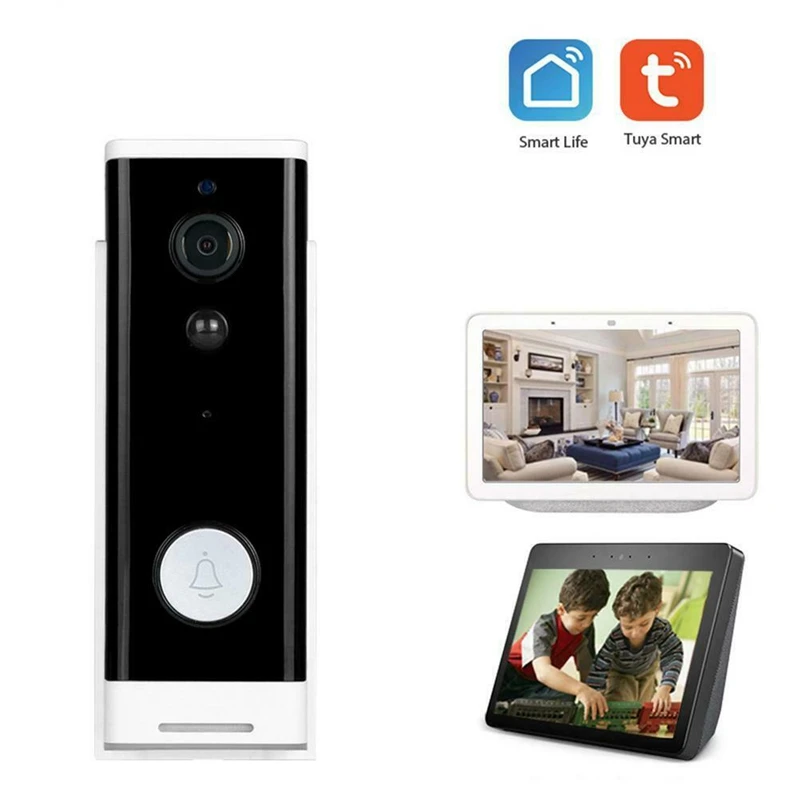 1080P Wifi HD Wireless PIR Monitor 2-Way Intercom Camera Video Doorbell Work With Tuya Smart Life Door Bell