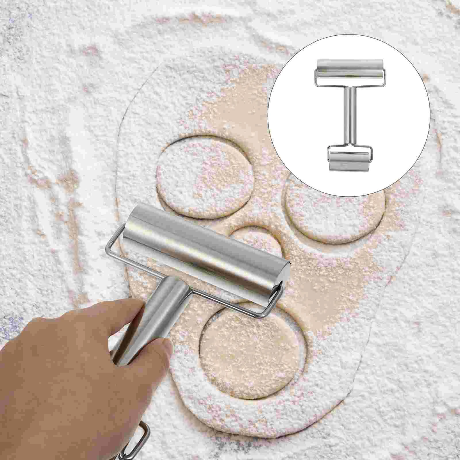 2 -Heads Dumpling Skin Double Ended Flour Stick Rollers Cookie Stainless Steel Material Baking Rolling Pin Piazza