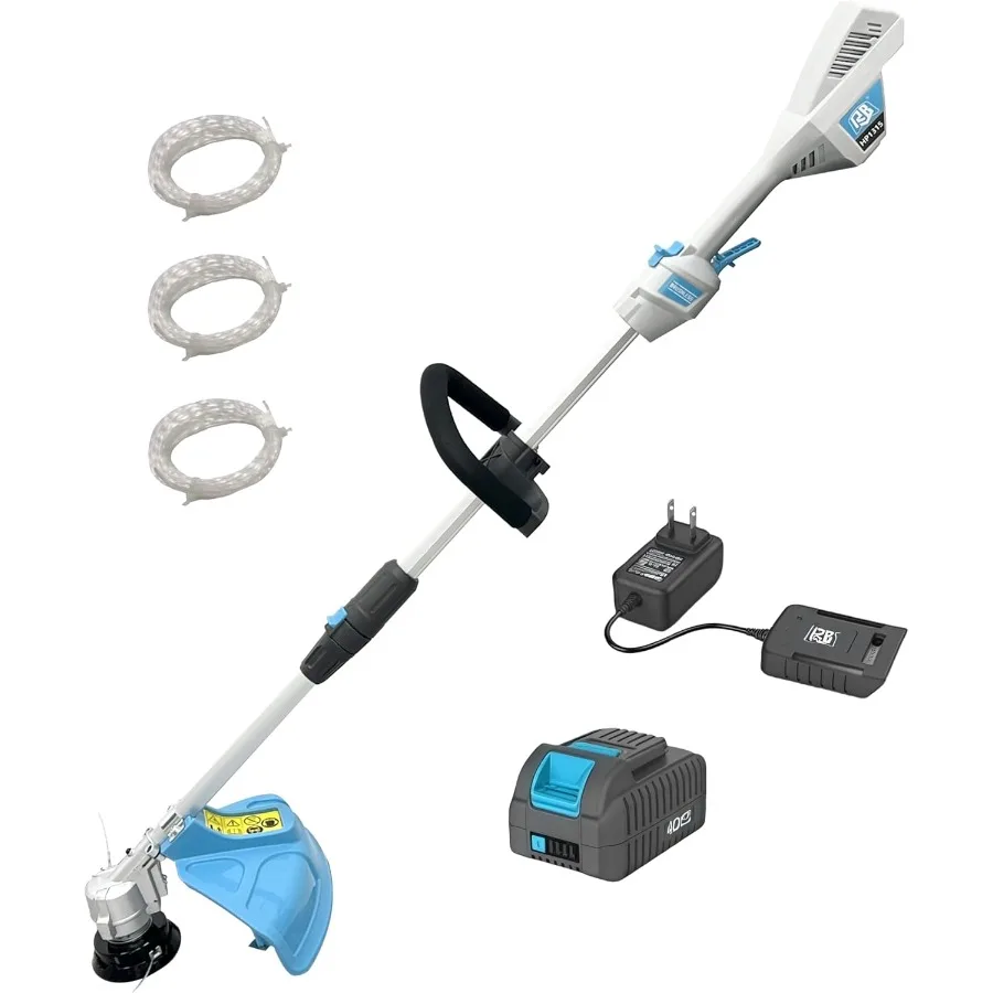 

40 В 15 Беспроводной триммер для травы 2 в 1 и обрезной станок для эффективного обслуживания газона с легким дизайном Мощная производительность 2,0 Ач