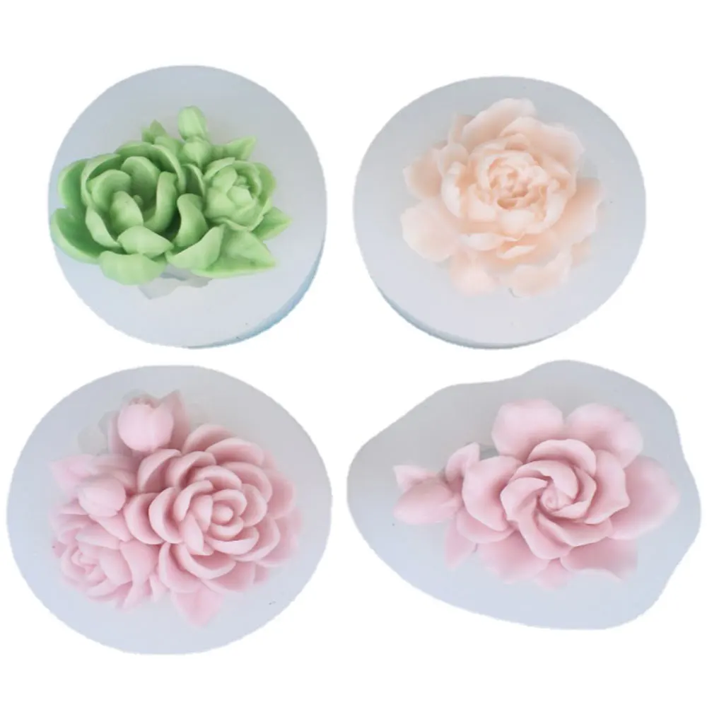 Simulation Peony Jasmine Silicone Candle Mould Gardenia Flower Soap Crystal Mold Chocolate Ice Bathroom Decor Mother\'s Day Gifts