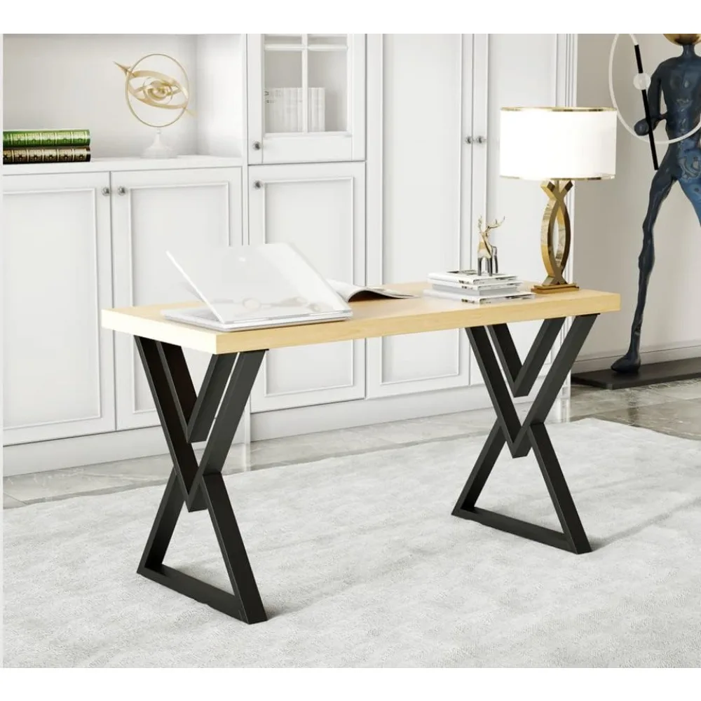 Conjunto de pernas de mesa de jantar de metal preto em forma de diamante moderno industrial de 2, 28,3 de altura, 23,6 de largura, design elegante e resistente