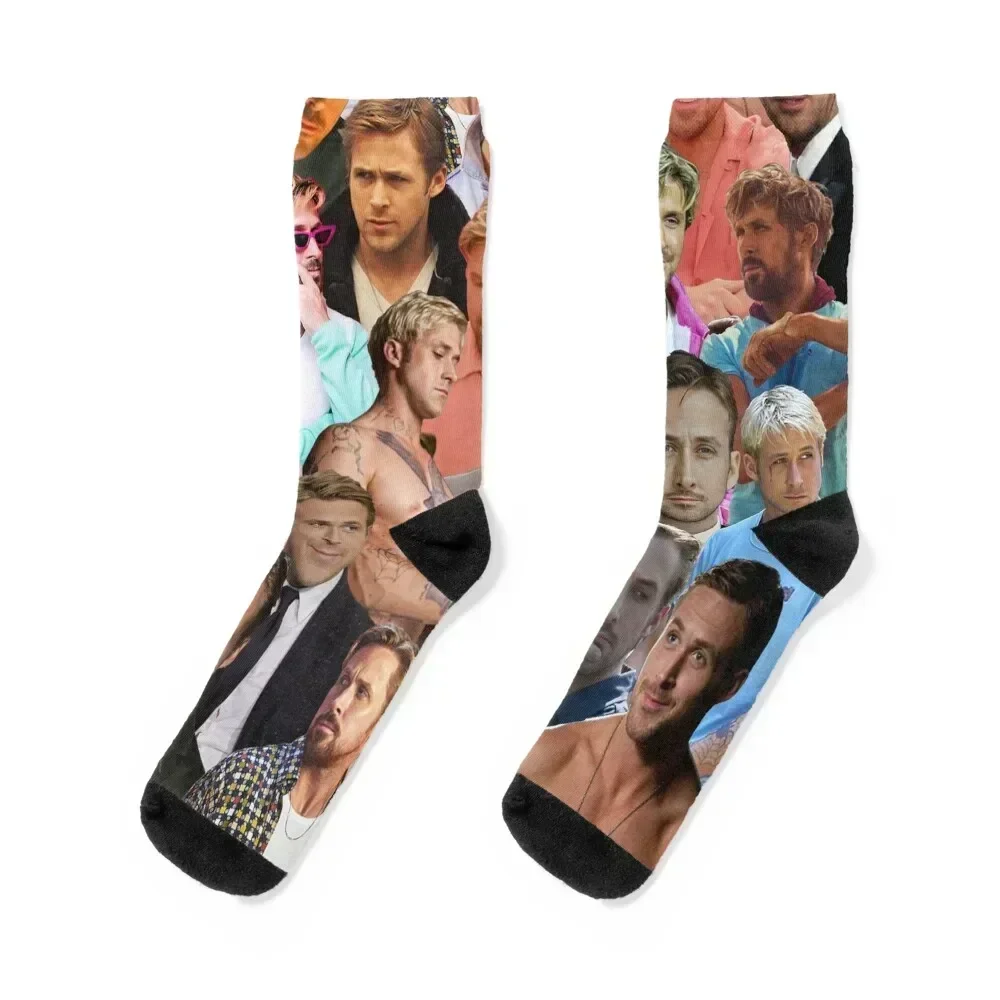 

Ryan Gosling Photo Collage Socks halloween cotton Hiking boots fashionable Mens Socks Women's