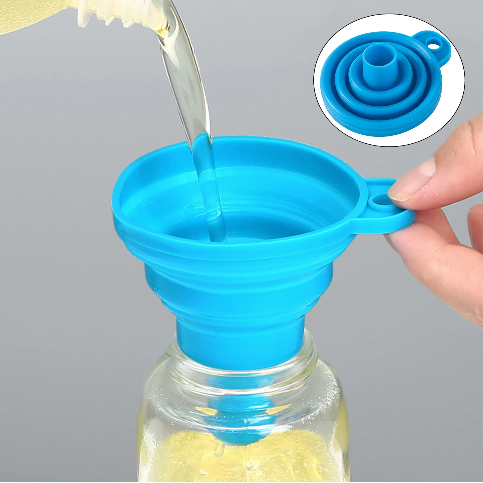 5/10Pcs Food Grade Silicone Funnel Foldable Kitchen Gadget  Liquid Transfer Oil Juice Milk Wine Filling Makeup Sub-package Tool