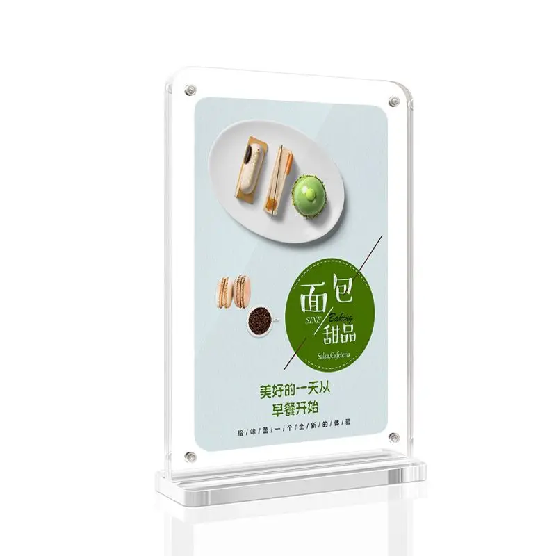 Rounded Corner Acrylic Display Board Transparent Acrylic Label Board Seat Card Business Card Standing Board Advertising Board