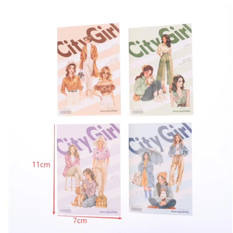 

20Pcs/set Kawaii Stationery Stickers Urban Junk Journal Planner Decorative Sticker Scrapbooking DIY Decals