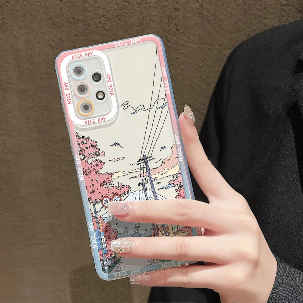 Phone Case For Samsung A54 5G Funda Galaxy A55 A34 A53 A35 S24 Ultra S20 FE A33 A14 A13 A32 A52 S23 Plus S22 S21 Silicon Covers