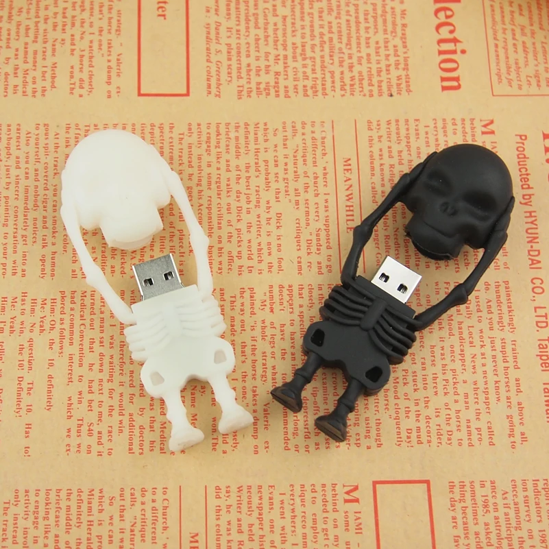 Cartoon Gift USB Flash Drive 128GB 64GB Halloween Skull Man Pen Drive High Speed 2.0 Memory Stick Usb device 8 16 32GB Pendrive