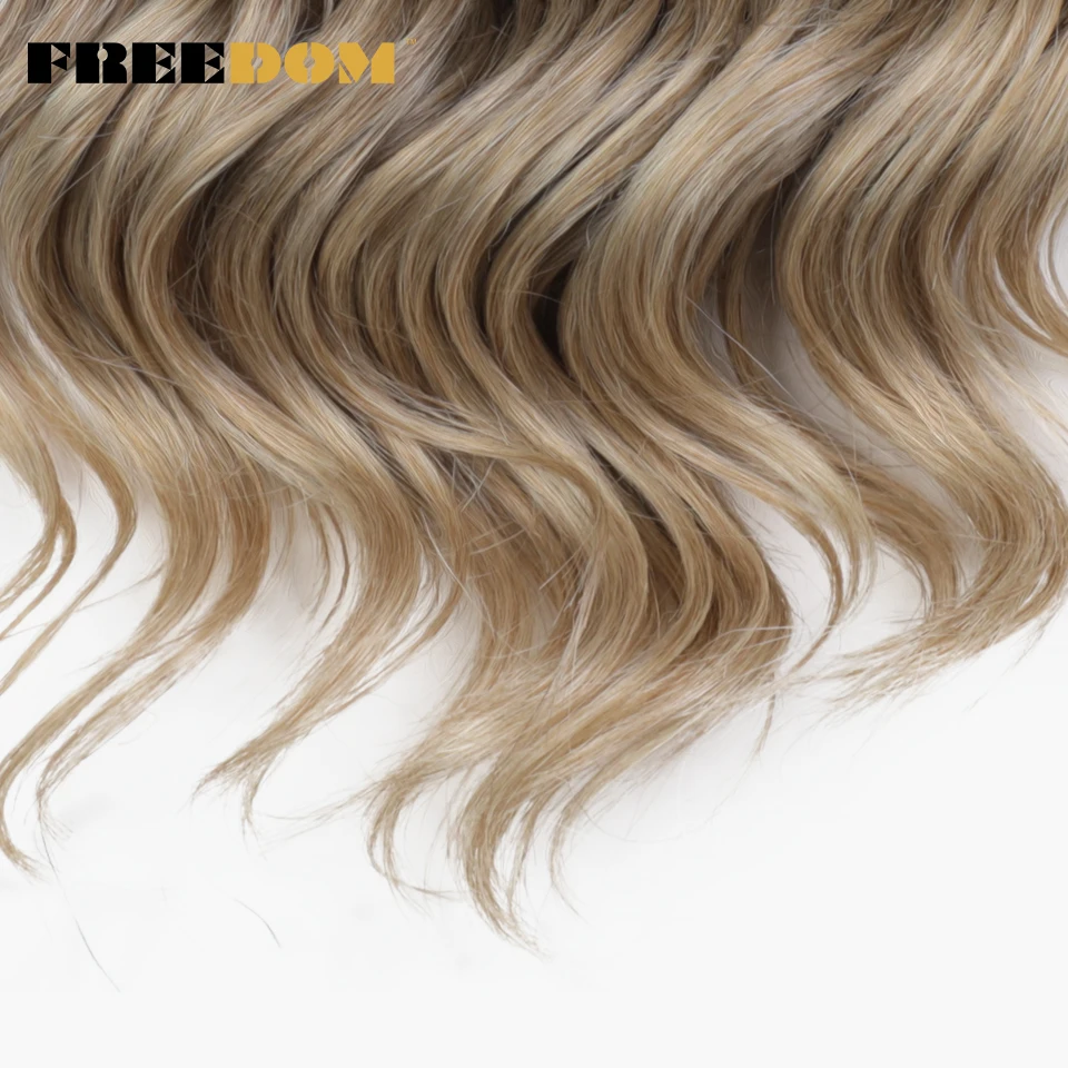 FREEDOM Synthetic Deep Wavy Twist Crochet Hair 16 Inch Curly Crochet Braids Hair High Temperature Fiber Braiding Hair Extensions