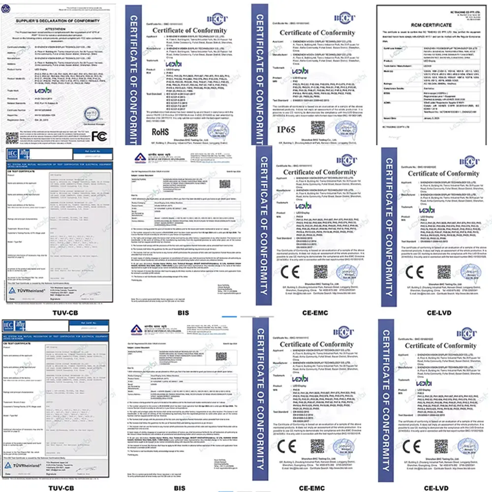 P4 داخلي/خارجي تأجير شاشة عرض LED خزانة جدار الفيديو للمرحلة #4