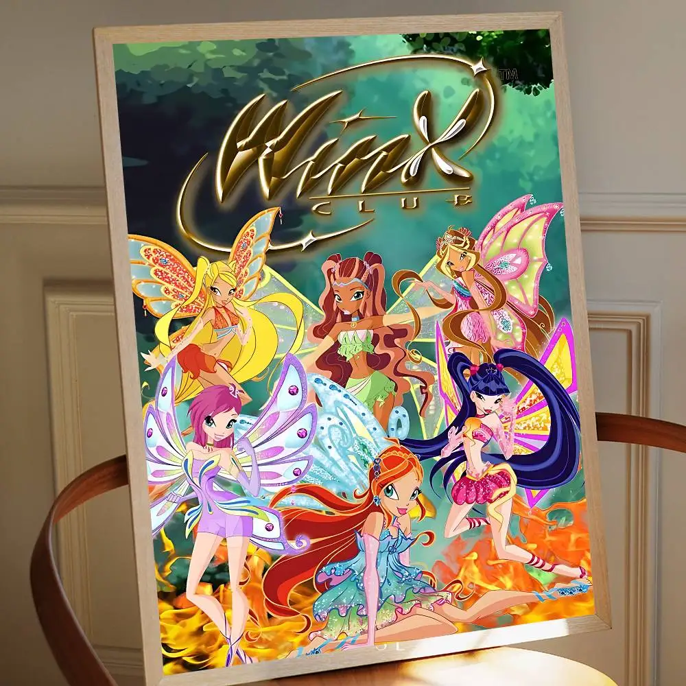 Cartoon W-Winx Cute Club Classic Vintage Posters Whitepaper Prints Posters Artwork Kawaii Room Decor