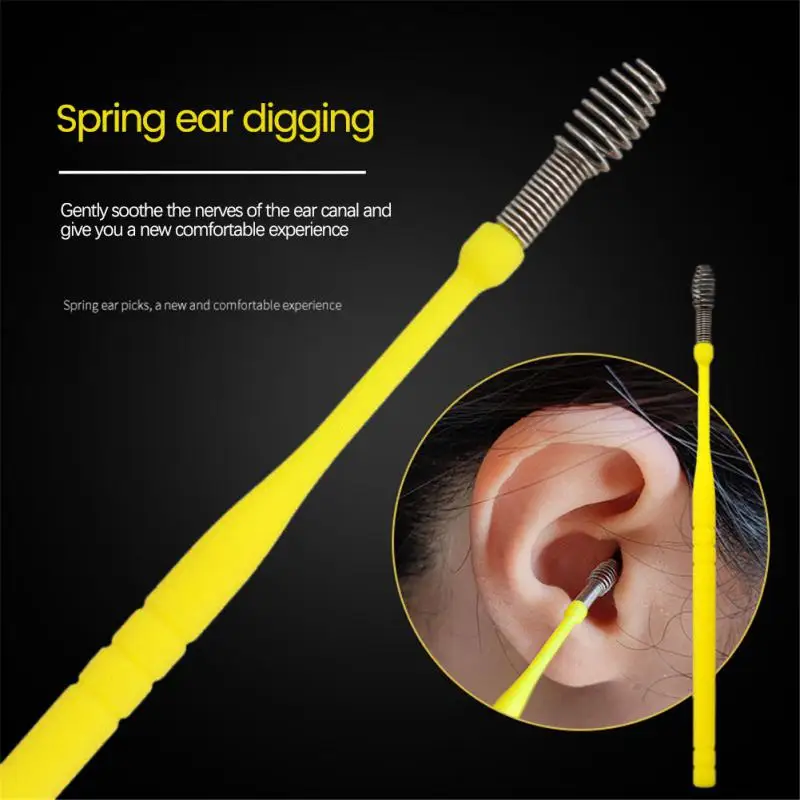 Stainless steel ear pick ear pick ear pick ear pick tool set spiral spring ear pick cleaner portable 6/7 piece ear cleaner