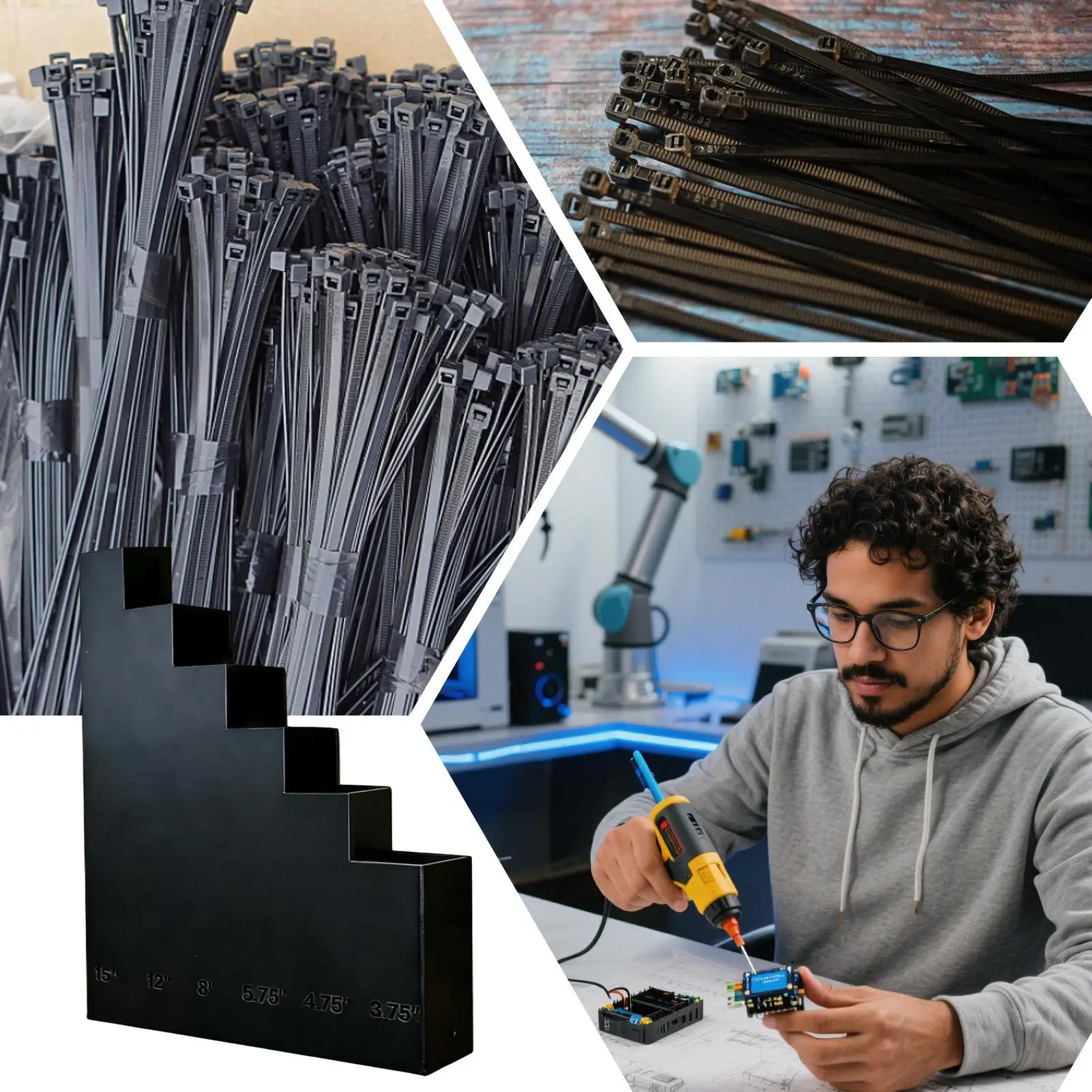 Zip Tie Storage Heavy Duty Garage Organization Garage Tool Tie Organizer for Wall for Home Shed Utility Room Drawer Management