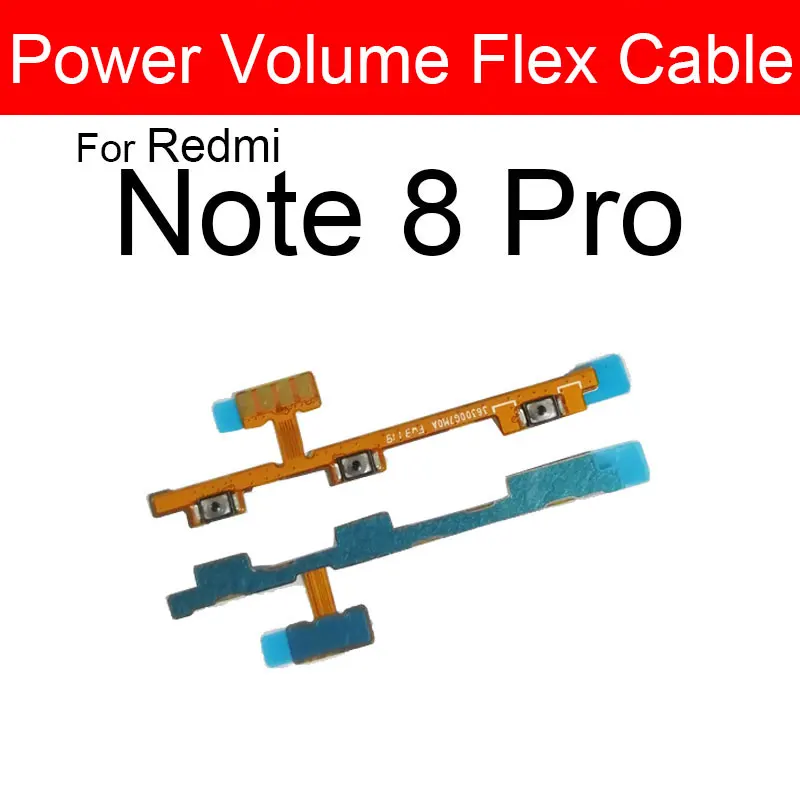 Botón lateral de volumen, tecla de encendido y apagado, Cable flexible para Xiaomi Redmi Note 3, 4, 4X, 5, 5A, 6, 7, 8T, 9, 9T Pro, 9s, 4G, 5G,