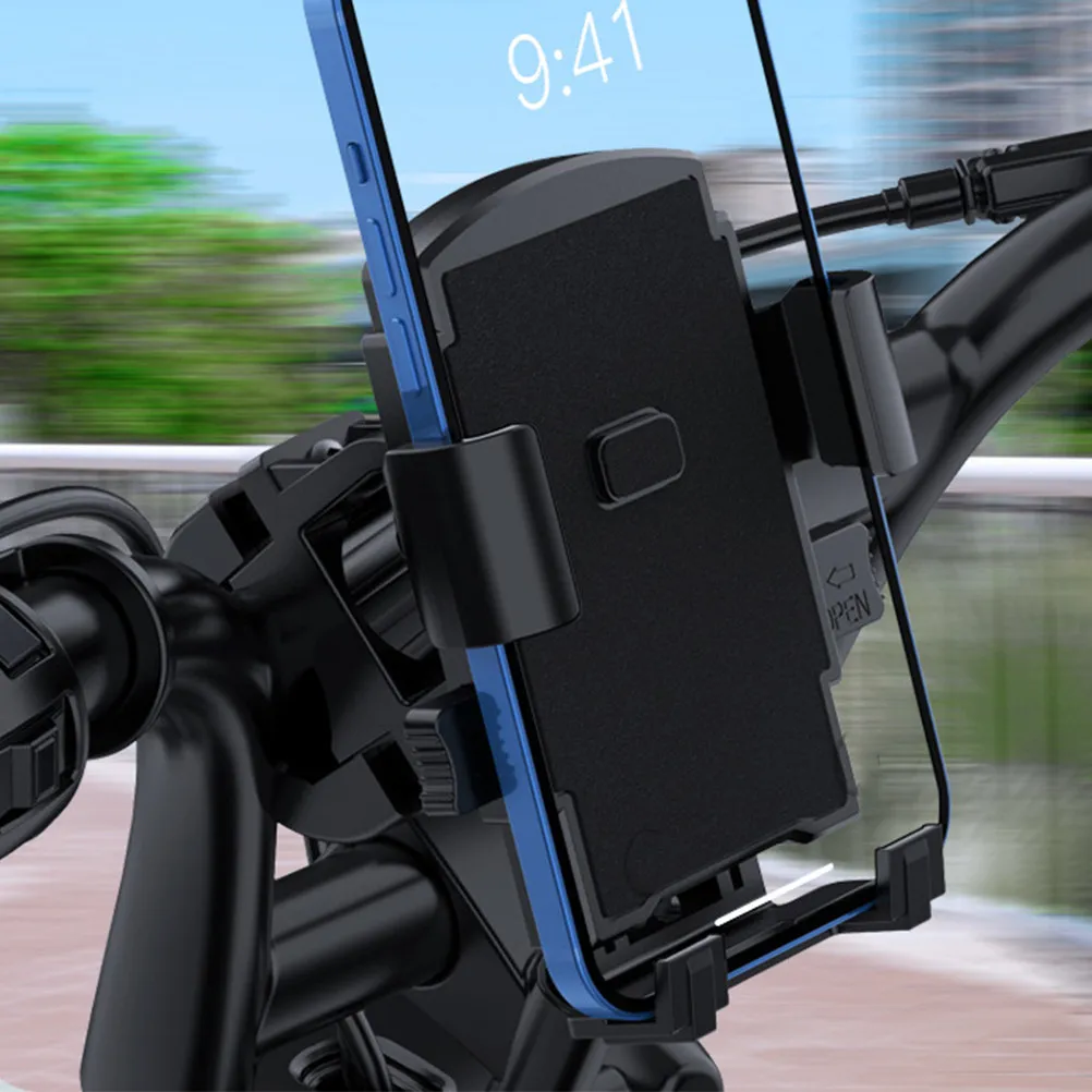 

Durable Motorcycle Cell Phone Holder ABS Pc Silicone Bike Phone Mount Stable Navigation Support for Cycling Journey