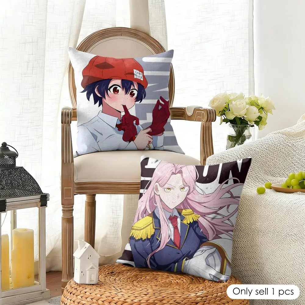 Japanese Anime U-Undead Unluck Cushion Cover Linen Square Pillow Case Naturally Durable Hypoallergenic Gentle On Sensitive Skin