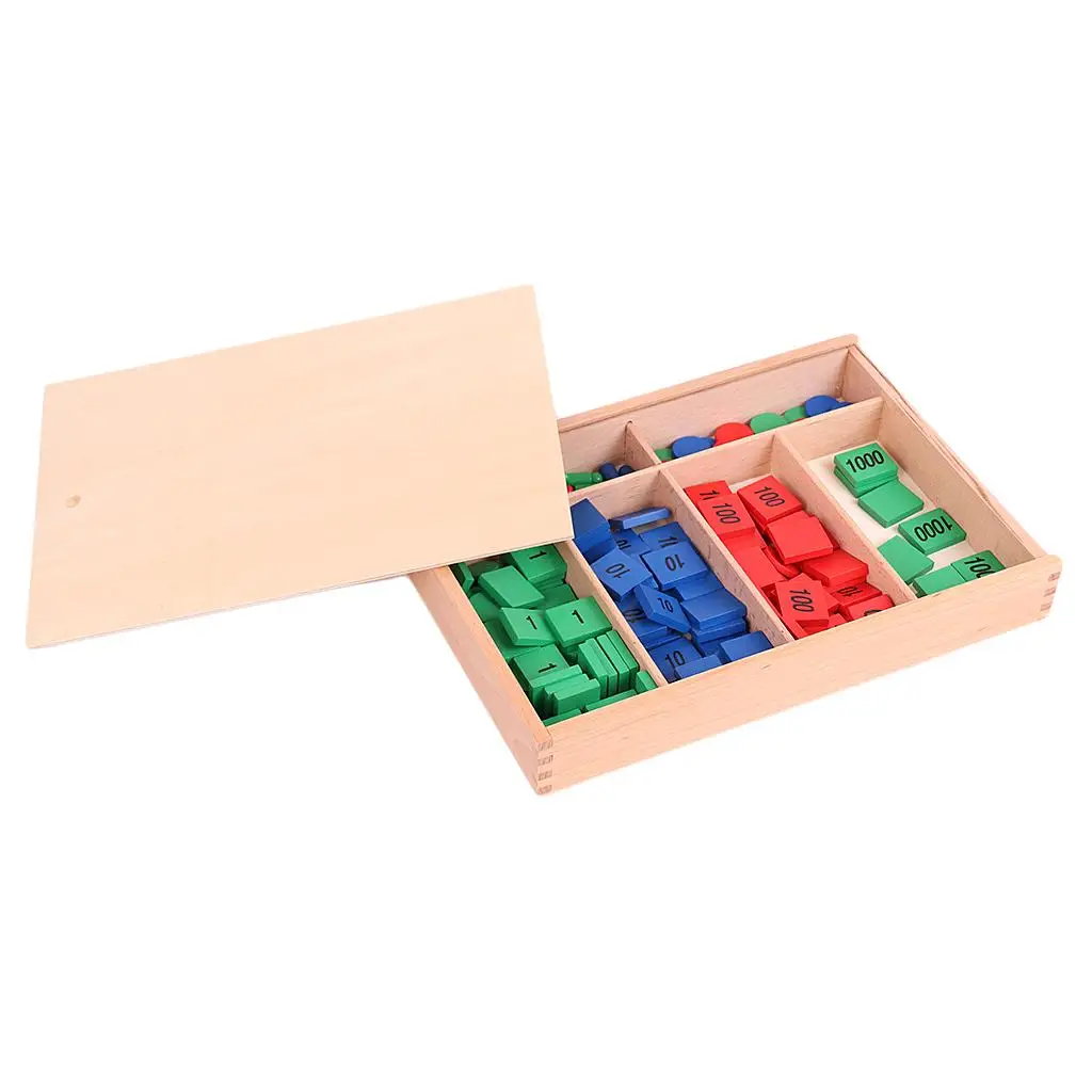 Houten Montessori Wiskunde Speelgoed Vroeg Educatief Speelgoed Set-Stempel