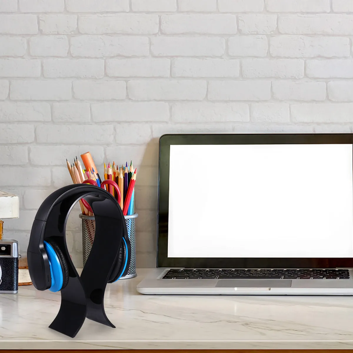 Acrylic Headphone Stand Elegant Compact Lightweight Headset Rack for Large Small Headphones Keeps Desk Tidy Organized Easy