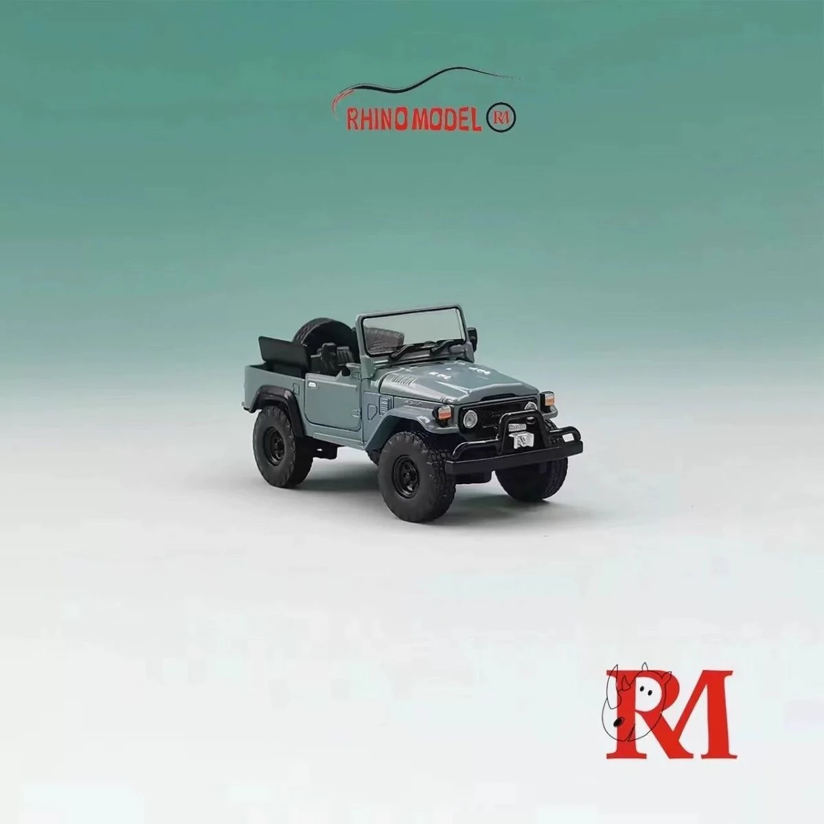 

Литая под давлением модель носорога в масштабе 1:64, пикап Toyota FJ40, серо-синий сплав, модель автомобиля, Коллекционная игрушка, подарок, сувенир, украшение для дисплея