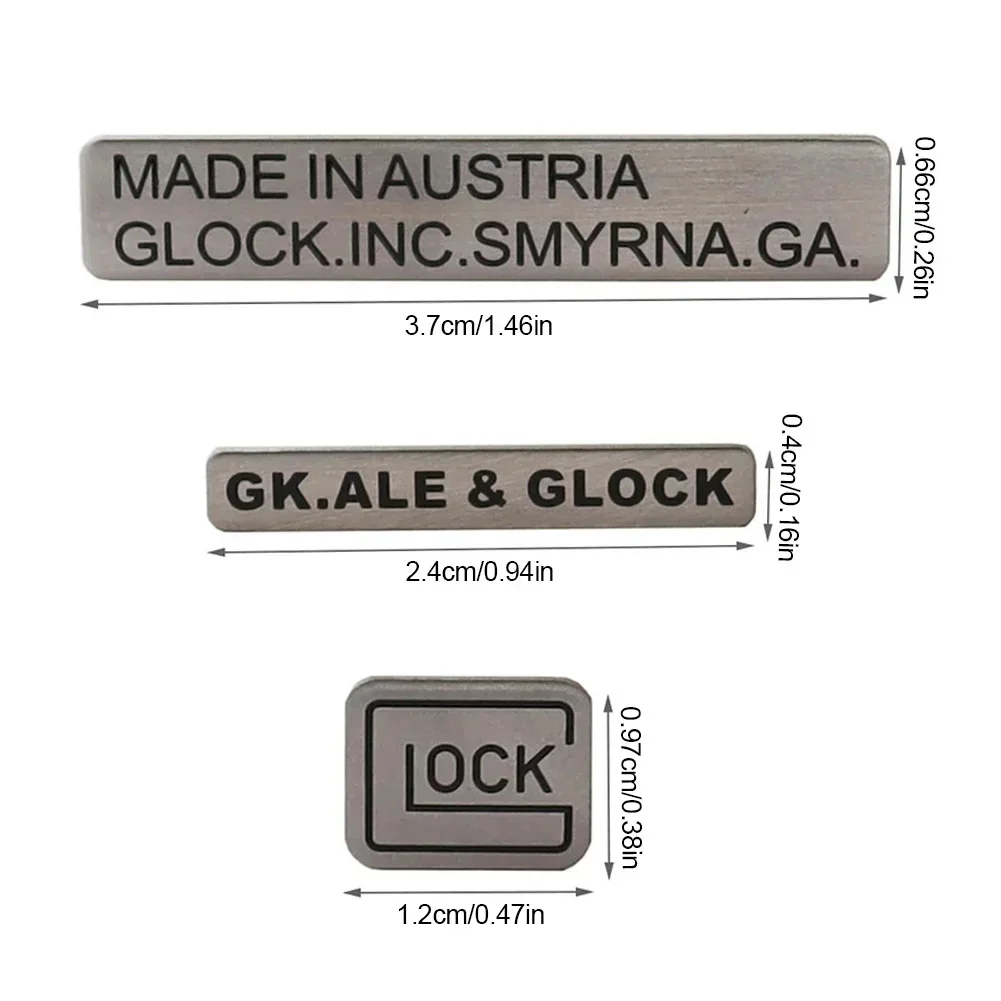 Tactical Pistol Glock Logo Metal Sticker CS Toy Gun Airsoft Decorative DIY Stickers For Glock 17 18 19 Hunting Accessories