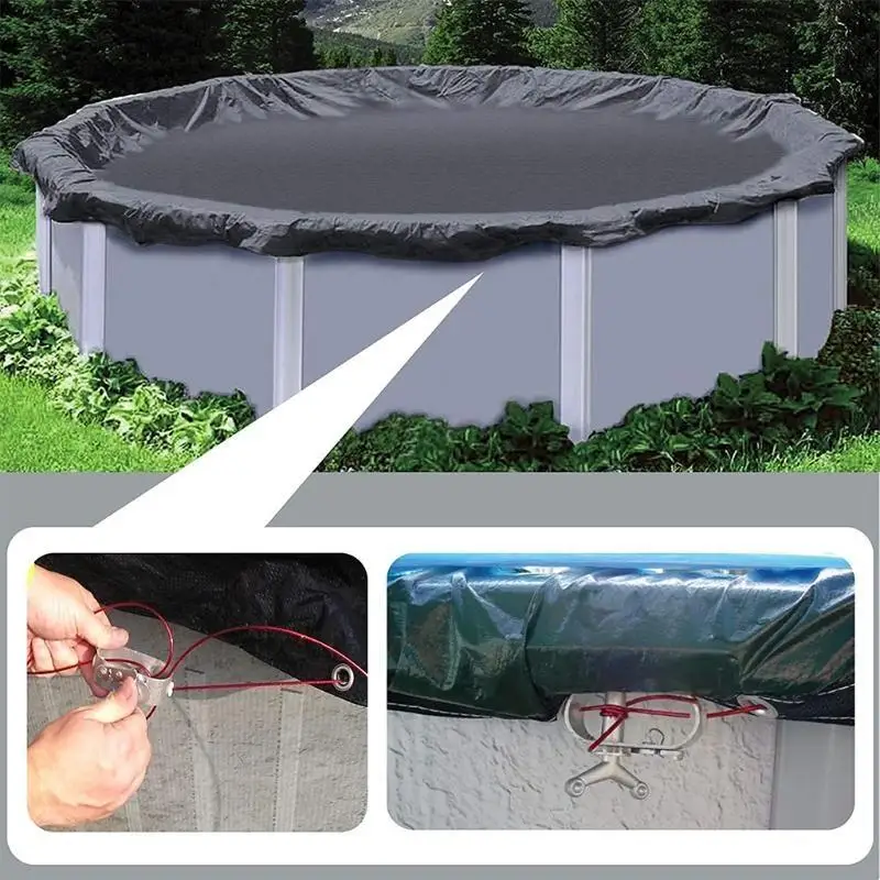 

Winter Swimming Pool Cover Cable and Winch 100ft Plastic Coated Steel Wire Aluminum Spring Loaded Tightener C5AD