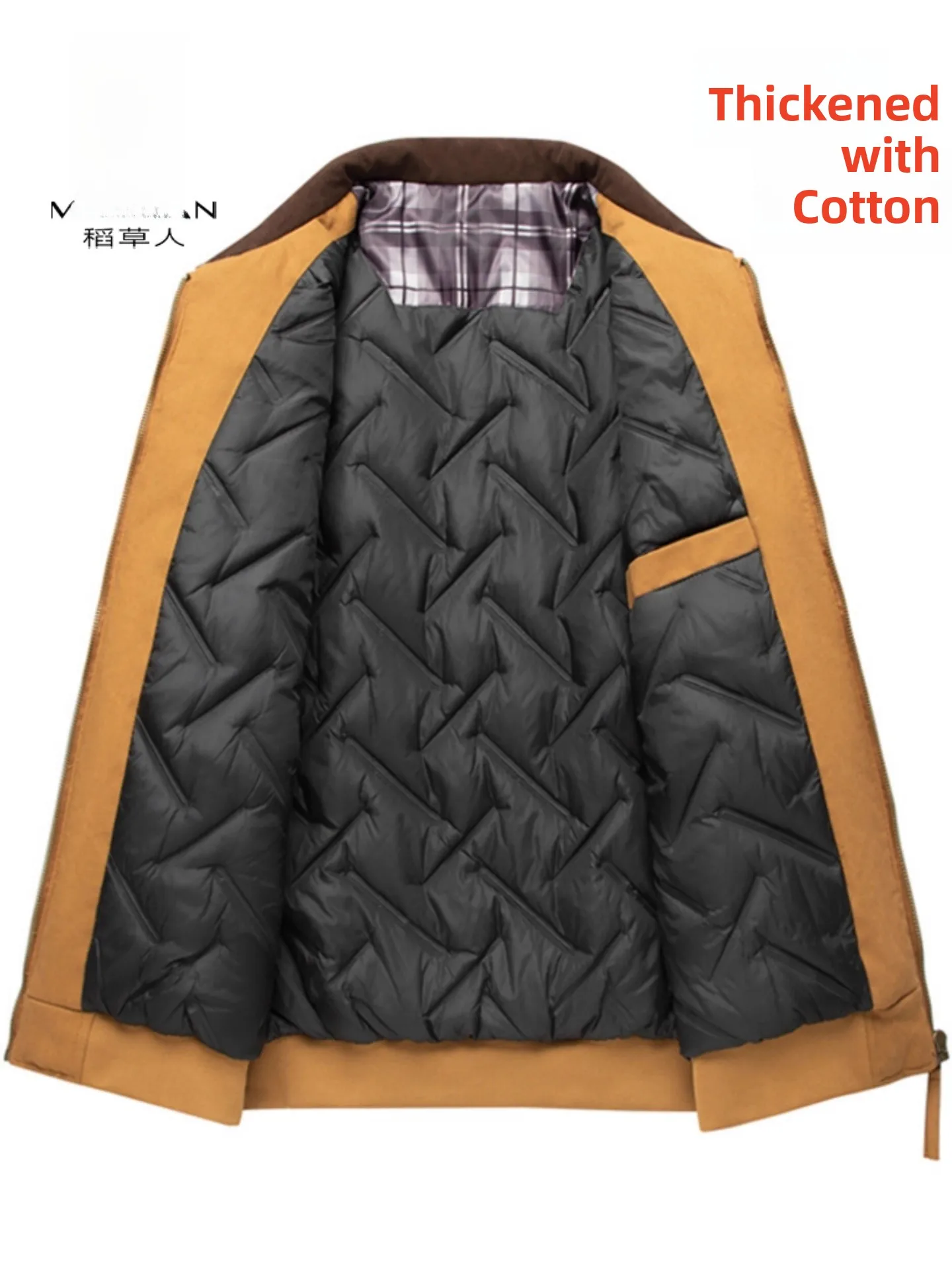 

Мужская утепленная хлопковая куртка больших размеров на молнии, повседневная, свободного кроя, осенне-зимняя, ветрозащитная, теплая, однотонная, модная