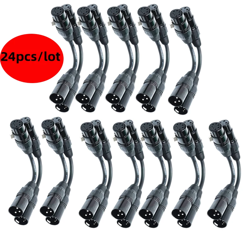 

24Pcs/Lots 19.4cm(7.6inch) XLR Female to XLR Male Adapter Cable Compatible with Studio DMX Stage Light Turnaround Microphone