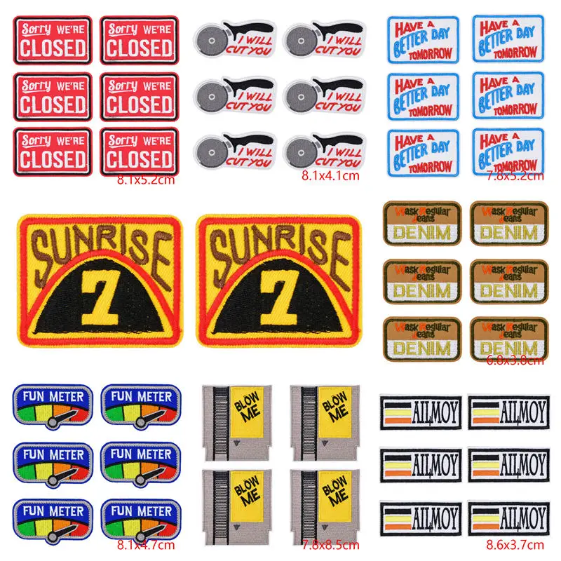

10PCS/Lots Interesting Text/Cartoon Letter Slogan Patch Embroidered Patches For Clothes Jackets Hats DIY Iron On Patches Sewing